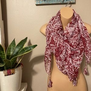 maroon paisley scarf